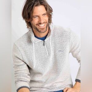 Weird Fish Cream Cruiser Quarter Zip Macaroni Sweater Size Large